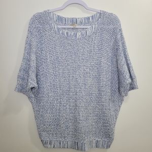 Amanti Italy Summer Artsy Dolman Sleeve‎ Blue Open Knit S